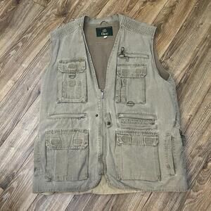 Vintage Orvis Vest Mens XL Green Cargo Pockets Safari Hunting Fishing Outdoor
